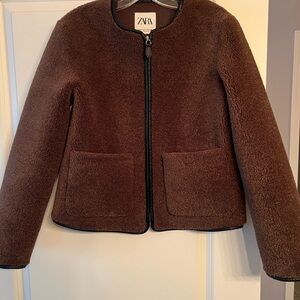 Zara Women's Chocolate Sherpa Jacket